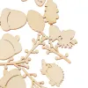 50pcs未完成の木の切り抜き木材動物マッシュルームの葉の形状diyクラフト装飾装飾用の天然木片