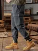 Men's Pants Solid Color Cargo Fashion Ins Paratrooper Slacks N Logging