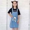 2023 Girl Denim Suspender kjol med nallebjörn sommar barn kläder barn rosa kjol för flickor jeans overaller 2-10 år