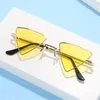 Sunglasses Triangular Small Hippie UV400 Protection Metal Frame Eyeglasses Tinted Colorful Lens Punk Shades