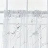 Cortina pura de mármore 1 painel para sala de estar quarto dourado em mármore de mármore moderno moderno semi transparente haste haste de bolso de bolso de bolso