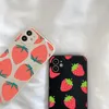 Étui de téléphone aux fruits d'été aux fraises pour iPhone 14 11 12 13 Pro Max XR XR XSMAX 6 6S 7 8 plus SE 2022 COUVERTURE DE TÉLÉPHONE DE COULEUR SOX SOFT SOFT