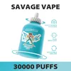 EU warehouse savage fitness 30000 puffs 30k disposable vape with adjustable airflow dual mesh coil 1.2ohm rechargeable battery 20000 puff 20k e cigarette 30ml vapers