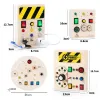 Montessori geschäftiger Board Sensory Toys Holz mit LED Light Switch Control Board Travel Aktivitäten Kinder Spiele für 2-4 Jahre alt