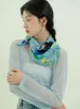 Birdtree16mm 100%Real Silk Women Elegant Scarf Double Side Art Printing Kerchief Spring Summer Fashion Scarves A43336QM 240327