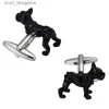 Cuff Links Hot Sale high Quality Laser Cufflinks Men French Excellent Cuff links Wholesale Black dog Cuff links New Design cuffs Y240411