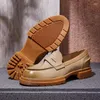 Chaussures décontractées pour hommes Locs Round Toe Footwear masculin 2024 Fashion Automne Oxfords Clogs Platforms Soft Sneaker Spol-On