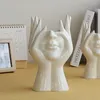 Vasen Keramik menschliches Gesicht Blumenkunst Vase kreatives Porträt Home Dekoration Skulptur Handwerk Kopf Statue Ornament Dropship