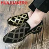 Casual Shoes High Quality Big Size 38-47 Herrläder Simple Non-Slip Breatble Loafers Man Party Punk Moccasins Dress Flats