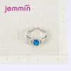 Ringos de cluster Anel de opala Blue Blue Fire anel 925 Sterling Silver for Women Fashion Fine Fine Jewelry