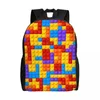 Backpack Toy Building Bricks Pattern For Men Women School College Students Bookbag Fits 15 Inch Laptop Bags