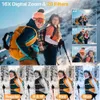 4K digitale camera voor fotografie Autofocus 4K-camera met 180 graden flip-scherm, 16x anti-shake vlogging camera voor YouTube-video, compacte camera's met SD-kaart