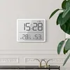 Ultra Thin Digital Alarm Clock Wall Mounted LCD Display Electronic Wall Clock Magnetic Design Thermometer Meter Fuidity Monitor