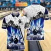 Nome personalizado Bowling Strike Fire 3D em todos os homens impressos Camisas pólo