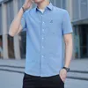 Chemises décontractées pour hommes chemises d'été Cotton Fashion Hommes à manches courtes à 5 couleurs de luxe Cool Top Business Temperament Business