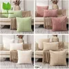 Pillow 1PC Plush Decorative Throw Covers Fuzzy Striped Soft Pillowcase Case Shell For Sofa Couch Bedroom