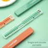 Chopsticks oranje draagbare bestek vouwontwerp legering legering niet-slip bar benodigdheden 1 set