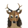 Słodka głowica jelenia Cosplay Mask Christmas Reindeer 3D Animal Realistic Face Cover Halloween Ball Ball Maski Party Maski Props