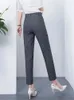 Casual Cotton Anklelen Pants Women S4xl Slim Pantalones Mid talia Klasyczna stała ołówek spodni Office Chudy spodnie 240411