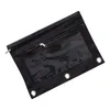 Storage Bags 21X18cm Mesh Double Zipper Pouch Document Bag Waterproof Zip File Folders A4 School Office Supplies Pencil Case