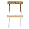 1: 6 Dollhouse miniaturowy drewniany stół biurkowy stół solidny stół podwójna szuflada szafka