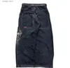 Jeans maschile jnco jeans New mens harajuku retrò hip hop cranio ricamo largo jeans pantaloni in jeans pantaloni di jeans 90s strade guscio gotico streetwear l49