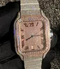 Diamond Watch de alta calidad Reloj Automatic 2824 Movimiento 40 mm 8 color Rosa plateado Rose azul Dial impermeable FR7256550