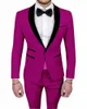 Ternos masculinos Casamento personalizado para homens para homens 2 peças cinza claro 1 botão Shawl Smoking Tuxedos Terno Masculino Blazer Gets Panos