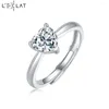 Cluster Rings LECLAT 1CT Heart Cut Moissanite Engagement Ring For Women GRA 925 Sterling Silver Wedding Plated Diamond Band Jewlery