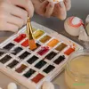 20 pcs artiste pinceau pour les pinceaux de couleur de couleur en acrylique pour les enfants miniatures