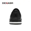 Scarpe casual dekabr sclip in pelle split maschili moccioni mocassini slip traspiranti sulla guida nera