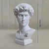 Figurki dekoracyjne 7 cm Nordic Greek mitologia figurka David Head Portraits Popiersie mini żywiczny gips posąg rysujący trening rzemiosło tynk