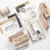 Retro Border Mark Series Journal Stamp Frame trägummestämplar för kort som gör scrapbooking DIY Craft Supplies Standard Stamp