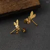 Brincos de garanhão minúsculo libélula fofa para mulheres garotas casuais jóias de jóias de animais ouvido de insetos