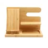 Mobile Phone Desktop Holder Stand for iPad Tablet Bracket Real Bamboo wood Charging Stand for Apple Watch Pad Phone Tablet