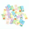 50st färgade blommönster broderi etikett för barn kläder sy tillbehör handgjorda material diy hantverk tvättbara taggar