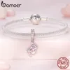 Bamoer 925 Sterling Silver Baby Stagprint Tharms Heart of Eternity Bead for Women Bracelet Neckleace Mother's Geam