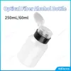 5st 250 ml/60 ml Optisk fiber Alkoholflaska Tomt drop Proof Läck Proof Alcohol Dispensing Pump Tomflaska för rengöringsverktyg
