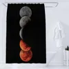 Rideaux de douche style minimaliste ciel étoilé et rideau de lune baignoire de salle de bain imperméable en polyester bain art intérieur décoration avec crochets