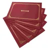 5 PCS Honor Certificate Cover Cover Protective Covers Paper Award Folder Diploma Shells A4 Posłupujący Personel Red File Foldery