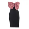 Sexy Big Bowtie Women Lady Mini BodyCon Dress Bandage Bow Club Party Gift Regalo all'ingrosso Factory Price HL5514