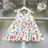Klasik kızlar elbiseler çocuk tasarımcı kıyafetleri bebek etek kolsuz askı çocuk partisi drajı boyutu 90-130 cm prenses elbise 24Pril