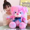 25-45CM Fantastic Rainbow Colorful Plush Bear Plush Toy Stuffed Animals Brown Teddy Bear Soft Doll Kids Toys Birthday Gift