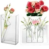 Clear Acrylic Vase Desktop Vase Bookshelf Decor Book Shape Vase Flower Arrangement Ware for Hotel Home Office Wedding Decoration