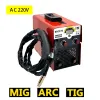 EUプラグAC 220V 3インチ1 MIG TIG ARC溶接機入力電圧AC 220V MINI NONGASポータブルシールド溶接アクセサリ