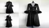 2021 Winter Black Night Robe Bathrobe Faux Fur Wedding Bride Bridesmaid Robes Dressing Gown For Women Pajamas Sleepwear Pyjamas6091565270