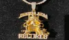 Hip Hop Large Death Row Records Pendant Halsband 5A Zircon 18K Real Gold Plated2499692