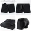 Underpants Sexy mens underwear boxing shorts push up pads underwear mens boxing buttocks hip pads elastic Trump enhanced or swimwear C240411