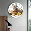 Kitten owoc winogrona zegar ścienny duże nowoczesne kuchenne jadalni okrągłe zegary ścienne sypialnia ciche wiszące zegarek