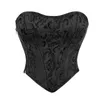 Corsets sexy tops crop bustiers femmes femmes gothiques brocade tropbust corset zip vintage style corselet overbust dames plus taille